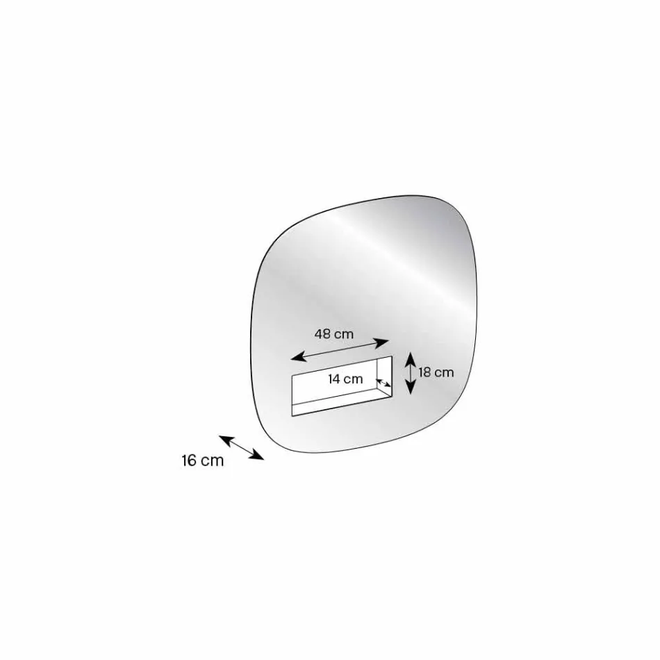 Miroir Mural Décoratif Fini Fumé avec Compartiment Design Noir - Matrix Viadurini