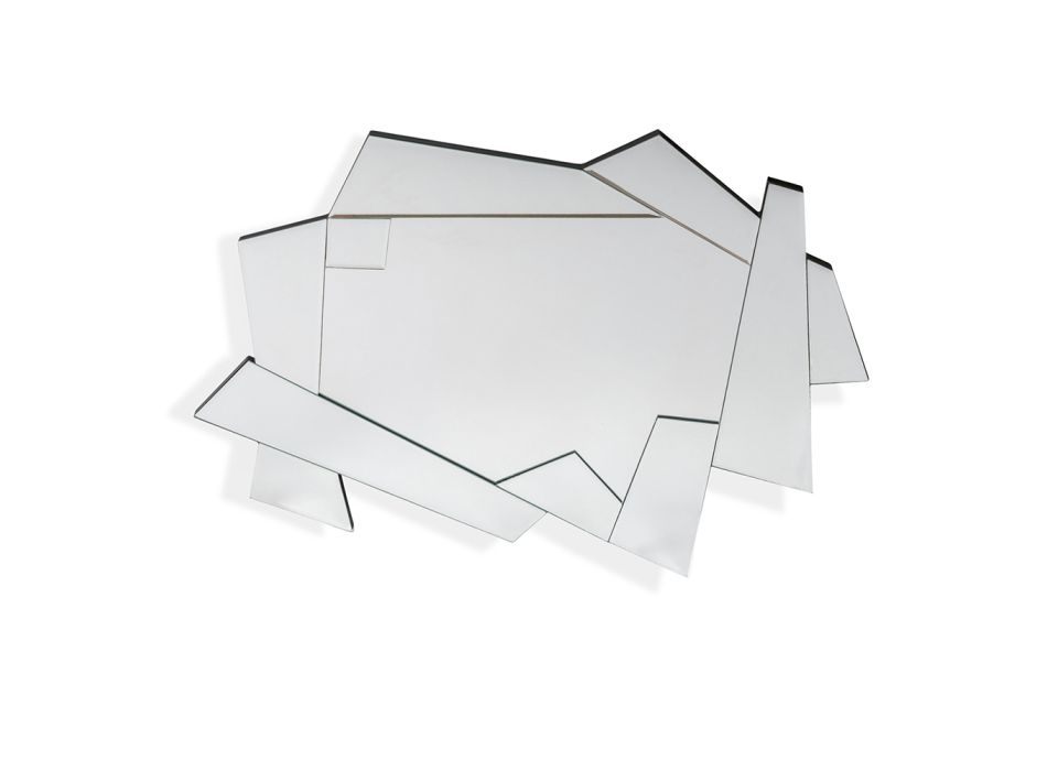 Miroir mural décoratif en verre avec cadre en forme - Nefro Viadurini