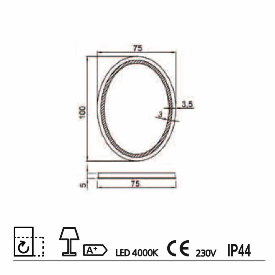 Miroir design moderne avec éclairage LED Pura Viadurini