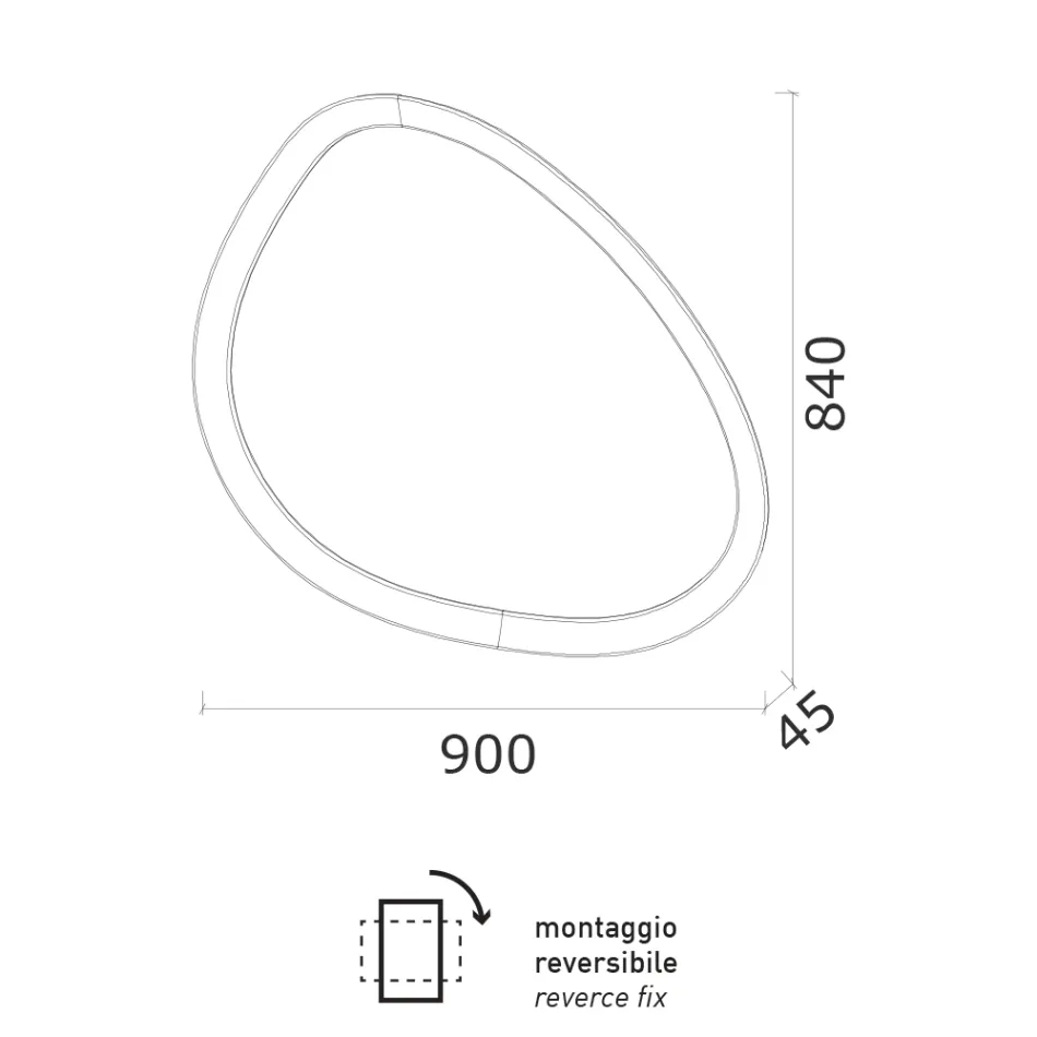 Miroir de forme irrégulière avec rétroéclairage fabriqué en Italie - Ride Viadurini