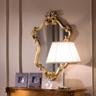 Miroir en forme de luxe avec cadre en feuille d'or fabriqué en Italie - Precious Viadurini