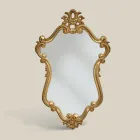 Miroir en forme de luxe avec cadre en feuille d'or fabriqué en Italie - Precious Viadurini