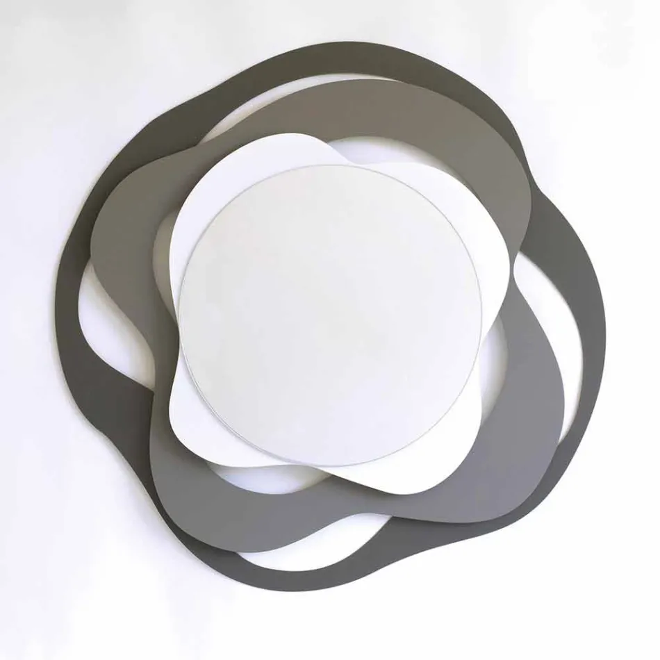 Miroir au design moderne de mur de fer tricolore fabriqué en Italie - Gertrude Viadurini