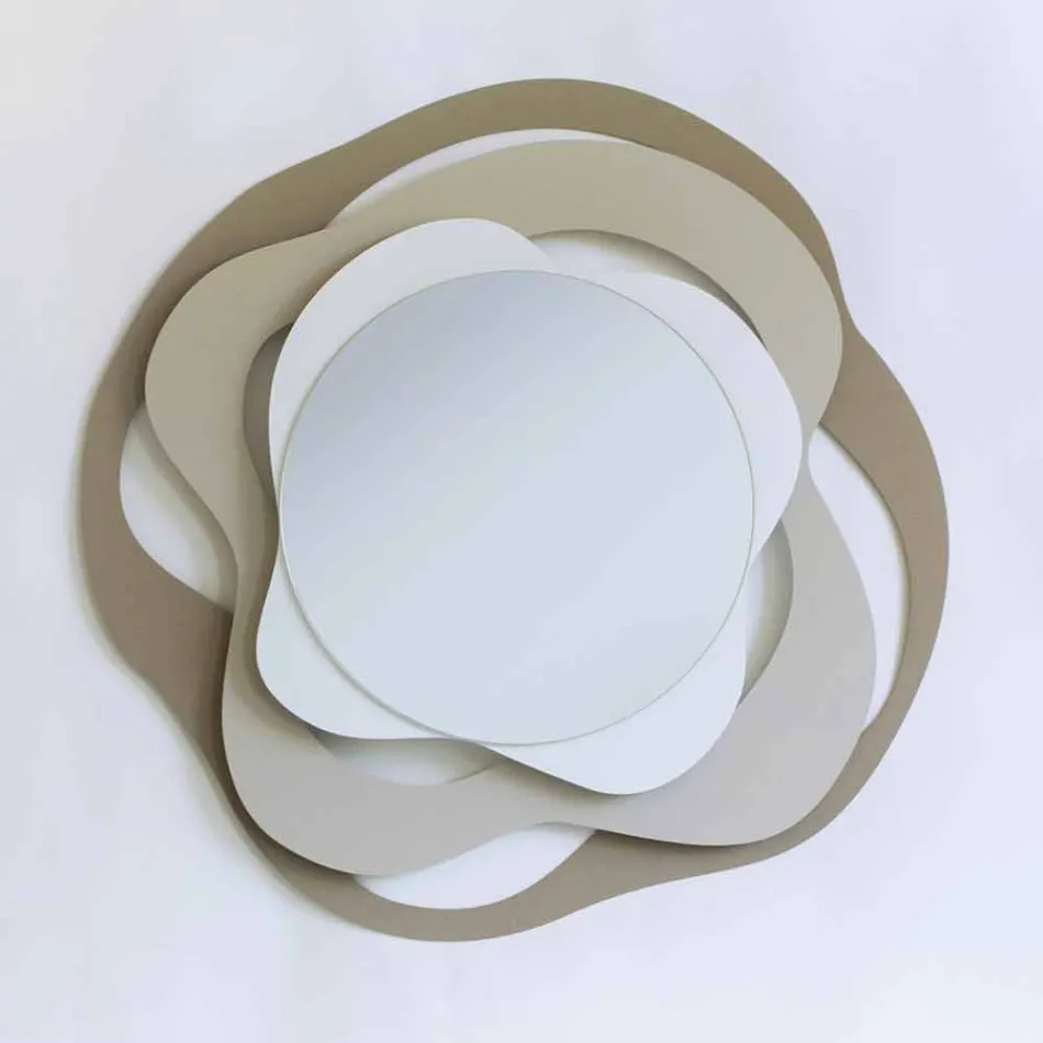 Miroir au design moderne de mur de fer tricolore fabriqué en Italie - Gertrude Viadurini