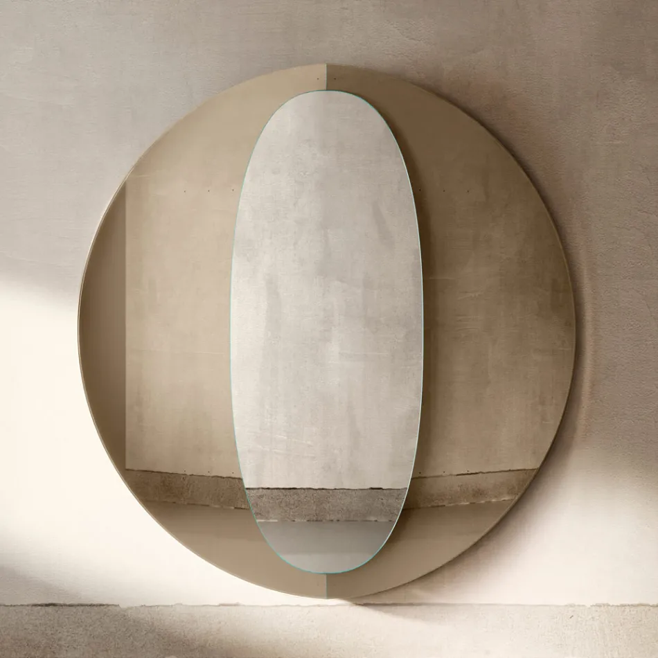 Miroir double panneau en bois Bristol Modern Design, fabriqué en Italie Viadurini