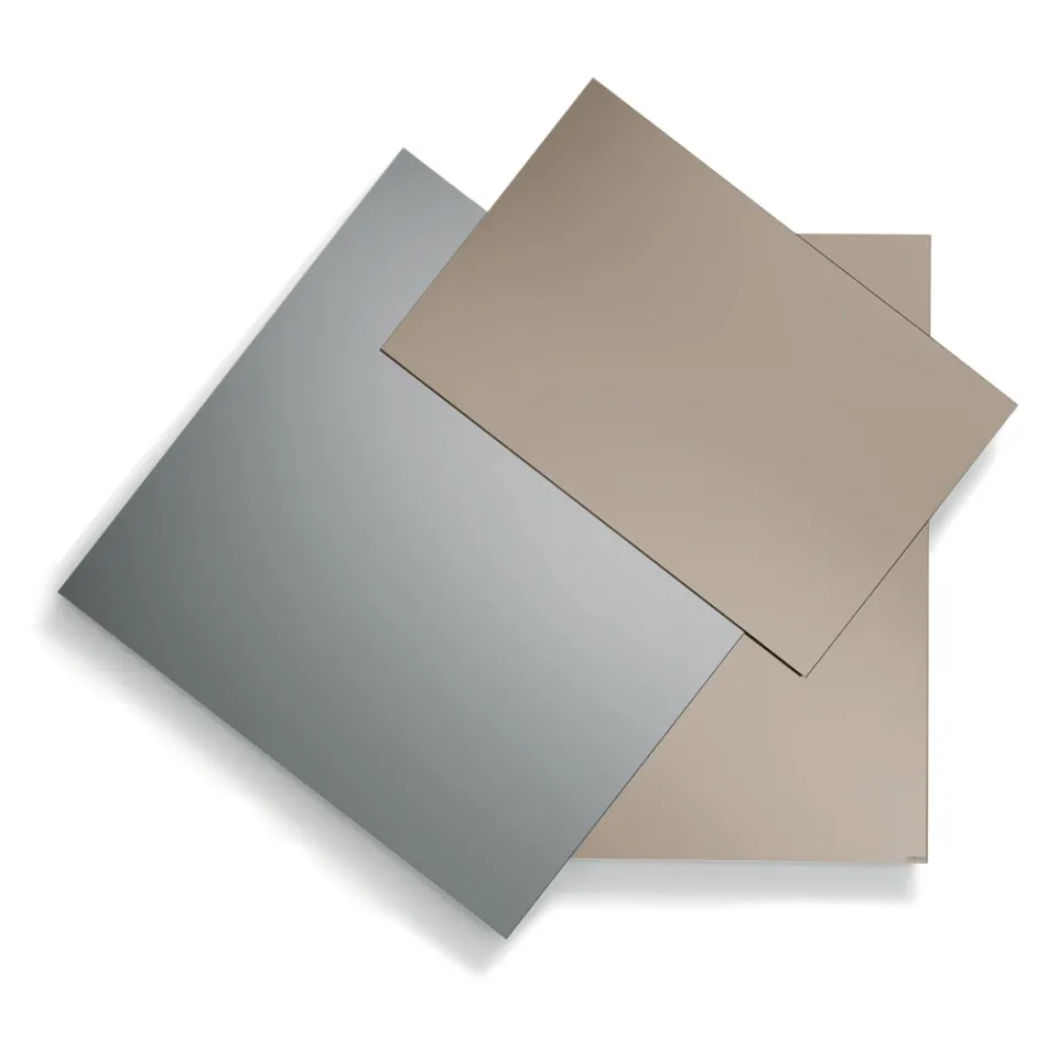 Miroir composé de 3 plaques superposées, 2 en bronze et 1 fumée - Armida Viadurini