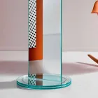 Miroir autoportant double face avec base en verre de luxe Ronante - Gaudenzio Viadurini