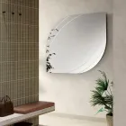 Miroir en verre gravé, disponible en deux tailles et couleurs, fabriqué en Italie - Vela Viadurini