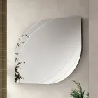 Miroir en verre gravé, disponible en deux tailles et couleurs, fabriqué en Italie - Vela Viadurini