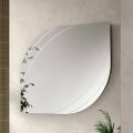 Miroir en verre gravé, disponible en deux tailles et couleurs, fabriqué en Italie - Vela