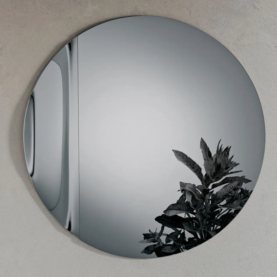 Miroir en verre fusionné ondulé fabriqué en Italie - Candida Viadurini