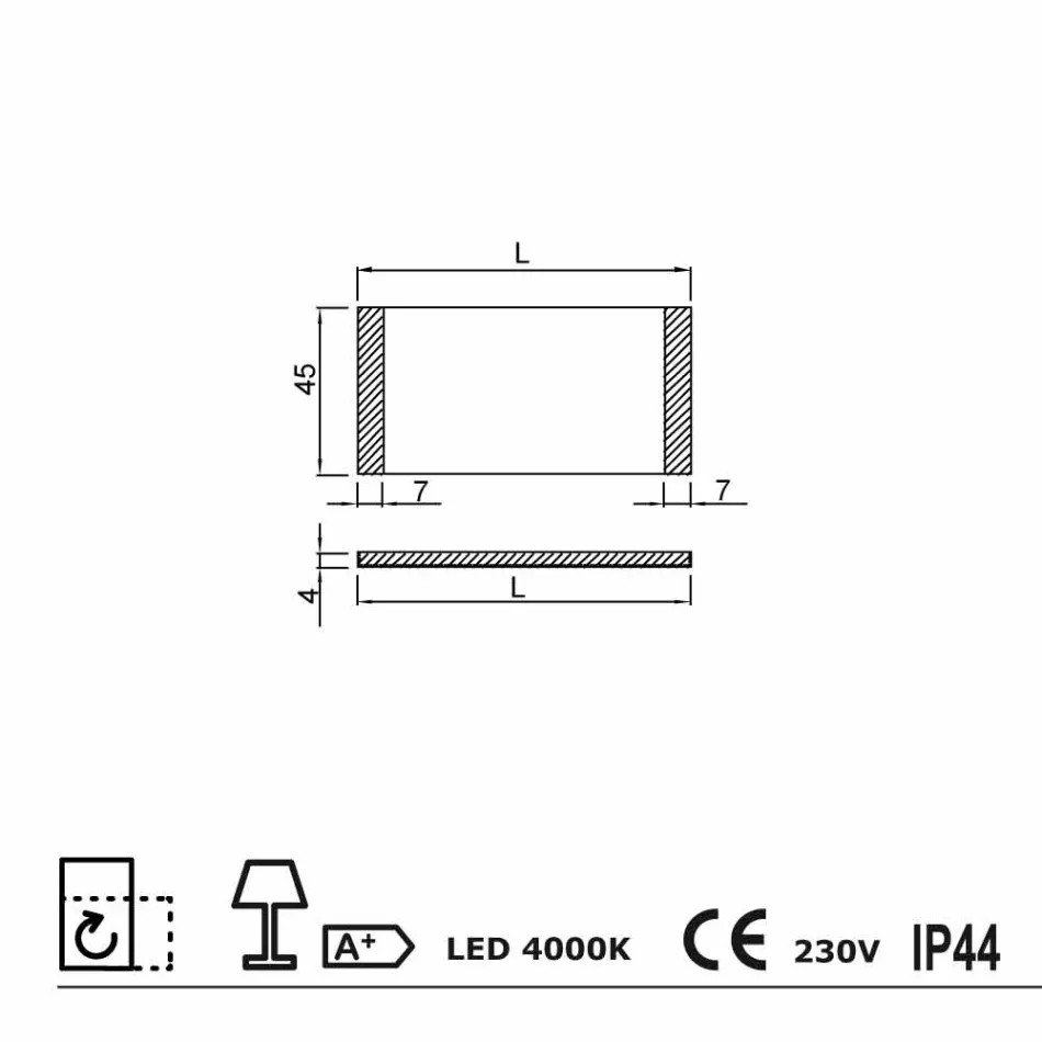 Miroir design LED avec bords en verre satiné Sam Viadurini