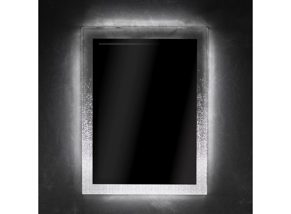 Miroir Lumineux en Cristal Acrylique Design avec Décorations Rondes - Carotte Viadurini