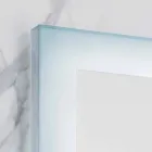Miroir moderne avec des bords en verre dépoli, éclairage LED, Ady Viadurini