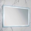 Miroir moderne avec des bords en verre dépoli, éclairage LED, Ady