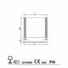 Miroir moderne de salle de bains avec des lumières de LED, L1200xh.900 millimètres, agate Viadurini