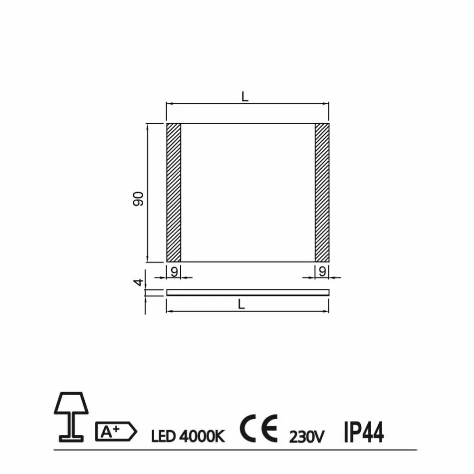 Miroir moderne de salle de bains avec des lumières de LED, L1200xh.900 millimètres, agate Viadurini