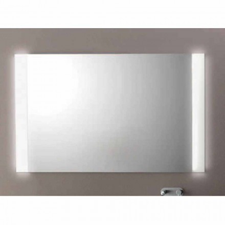 Miroir moderne de salle de bains avec des lumières de LED, L1200xh.900 millimètres, agate Viadurini
