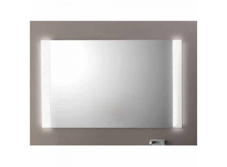 Miroir moderne de salle de bains avec des lumières de LED, L1200xh.900 millimètres, agate Viadurini