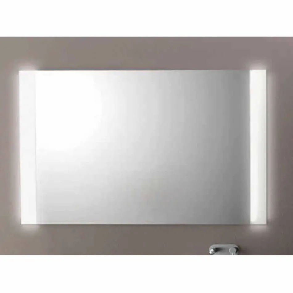 Miroir moderne de salle de bains avec des lumières de LED, L1200xh.900 millimètres, agate Viadurini