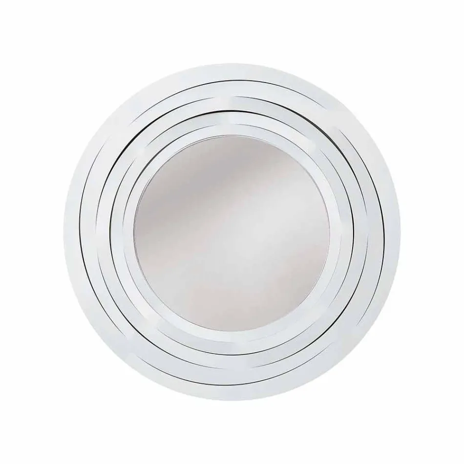 Miroir mural circulaire moderne en fer coloré fabriqué en Italie - Origan Viadurini