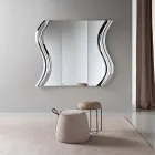 Miroir modulaire avec insert en verre fusionné, fabriqué en Italie - Sorya Viadurini