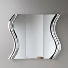 Miroir modulaire avec insert en verre fusionné, fabriqué en Italie - Sorya Viadurini