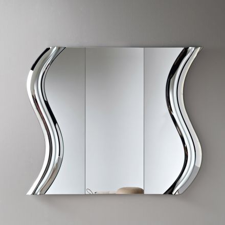 Miroir modulaire avec insert en verre fusionné, fabriqué en Italie - Sorya Viadurini