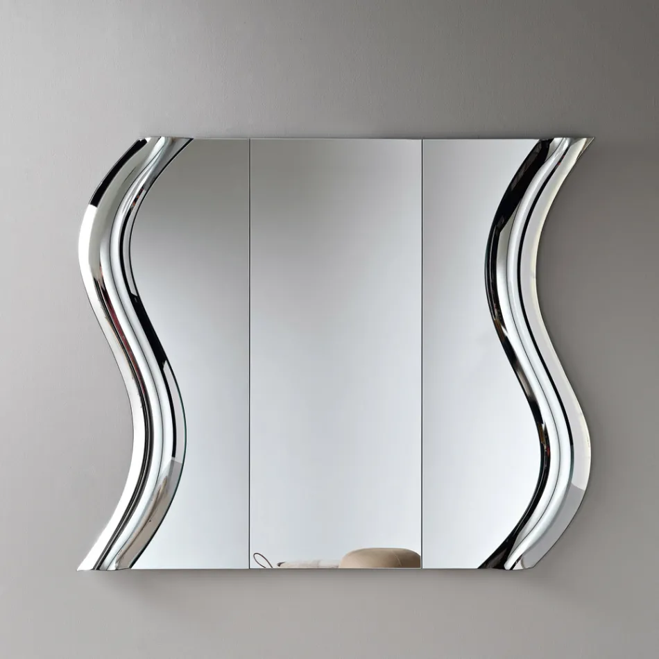 Miroir modulaire avec insert en verre fusionné, fabriqué en Italie - Sorya Viadurini