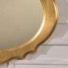 Miroir ovale avec cadre en bois à la feuille d'or Made in Italy - Florence Viadurini