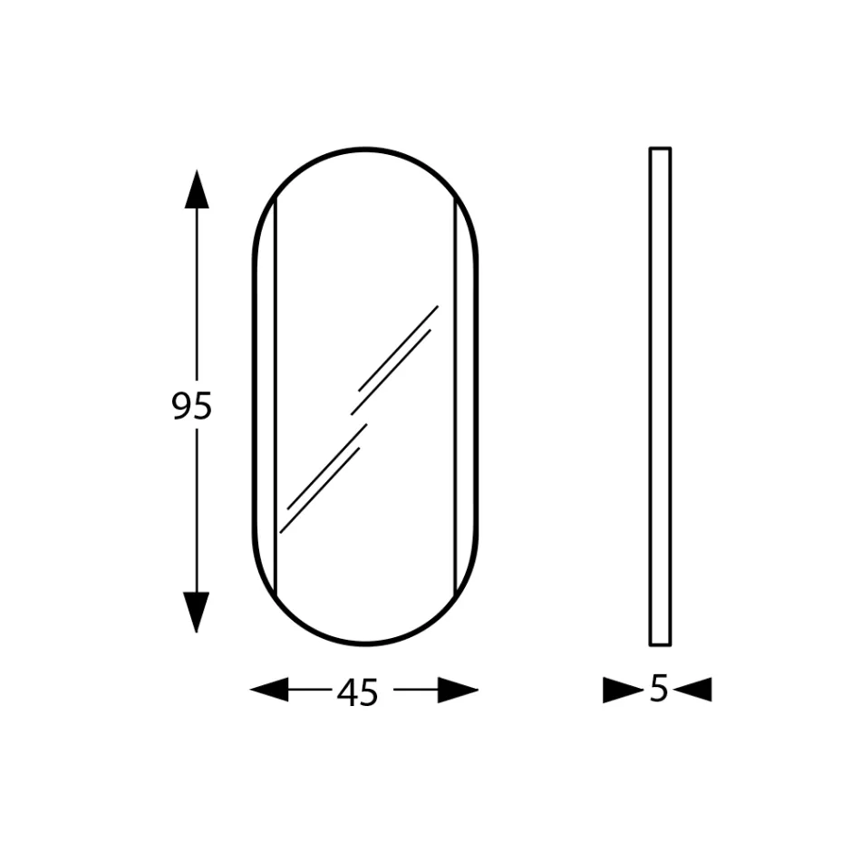 Miroir de salle de bain ovale avec lumières latérales fabriqué en Italie - Albert Viadurini