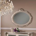Miroir ovale de style classique en bois blanc fabriqué en Italie - Florence Viadurini