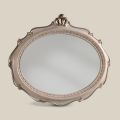 Miroir ovale de style classique en bois blanc fabriqué en Italie - Florence