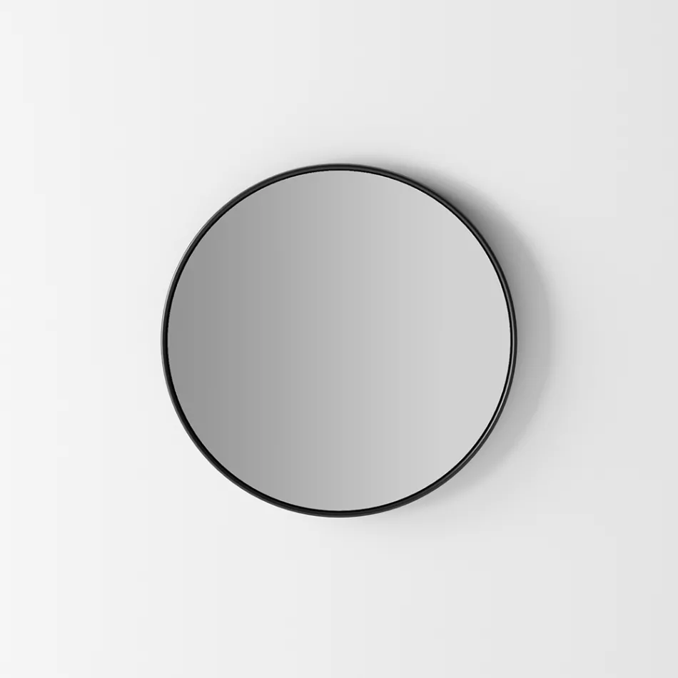 Miroir mural rétro-éclairé avec cadre noir Made in Italy - Riflessi Viadurini