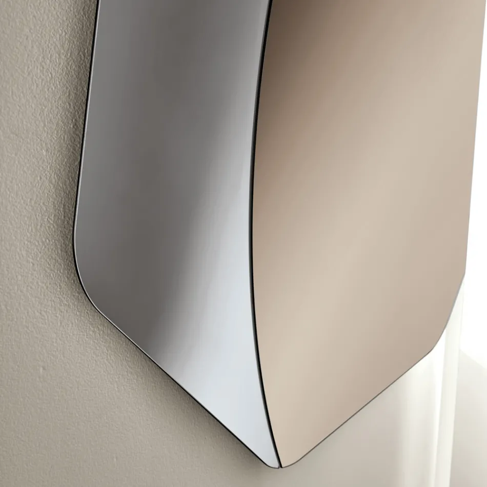 Miroir polygonal irrégulier à coins biseautés, fabriqué en Italie - Calyra Viadurini