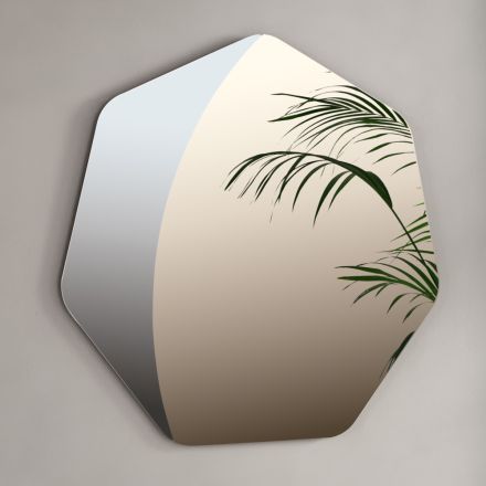 Miroir polygonal irrégulier à coins biseautés, fabriqué en Italie - Calyra Viadurini