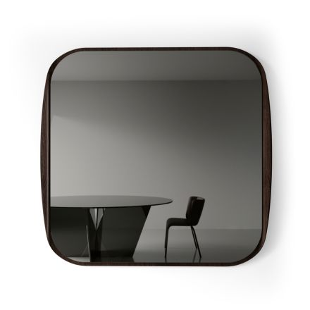 Miroir carré à cadre en bois, fabriqué en Italie - Vespera Viadurini