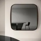 Miroir carré à cadre en bois, fabriqué en Italie - Vespera Viadurini