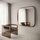 Miroir carré à cadre en bois, fabriqué en Italie - Vespera Viadurini