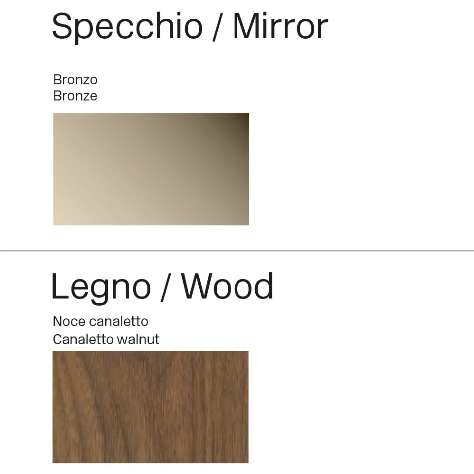 Miroir carré à cadre en bois, fabriqué en Italie - Vespera Viadurini
