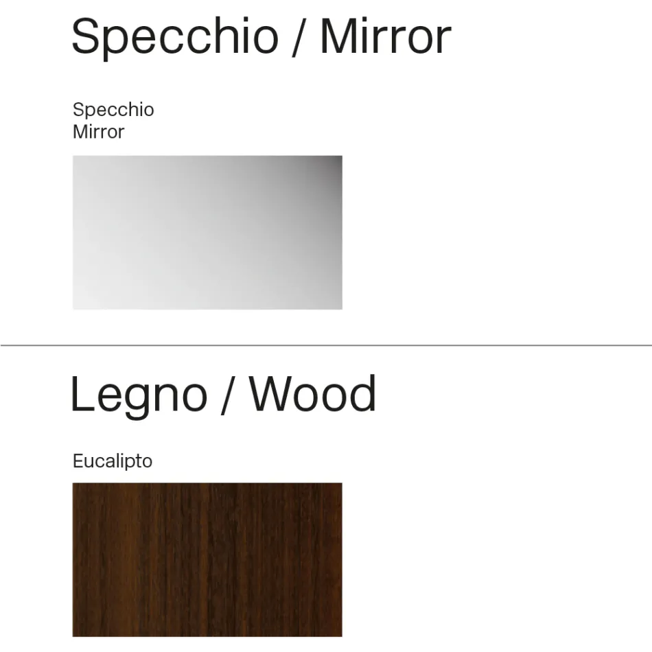 Miroir carré à cadre en bois, fabriqué en Italie - Vespera Viadurini