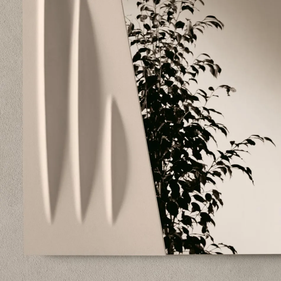Miroir carré avec insert peint bicolore, fabriqué en Italie - Elion Viadurini