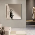 Miroir carré avec insert peint bicolore, fabriqué en Italie - Elion Viadurini
