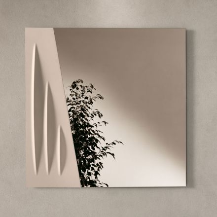 Miroir carré avec insert peint bicolore, fabriqué en Italie - Elion Viadurini
