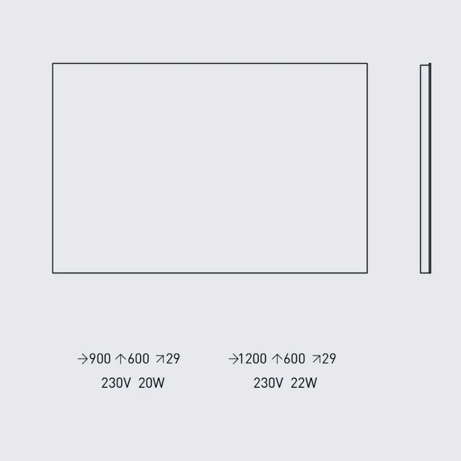 Miroir mural rétroéclairé avec cadre en acier Made in Italy - Tundra Viadurini