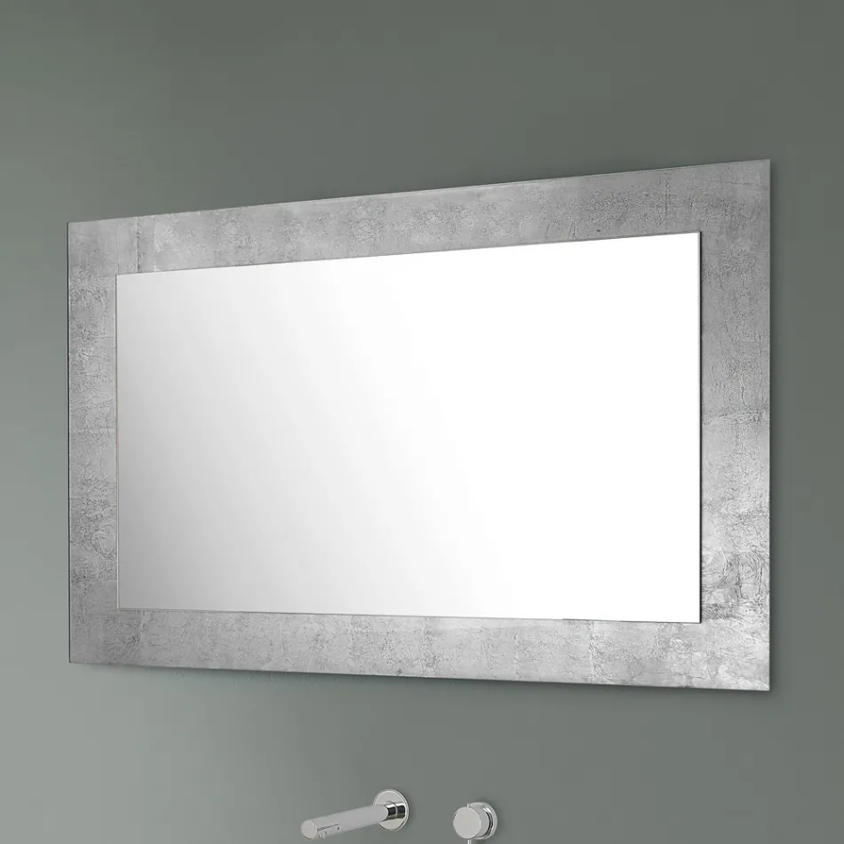 Miroir mural rectangulaire avec cadre en verre argent, or ou cuivre - Stileo Viadurini