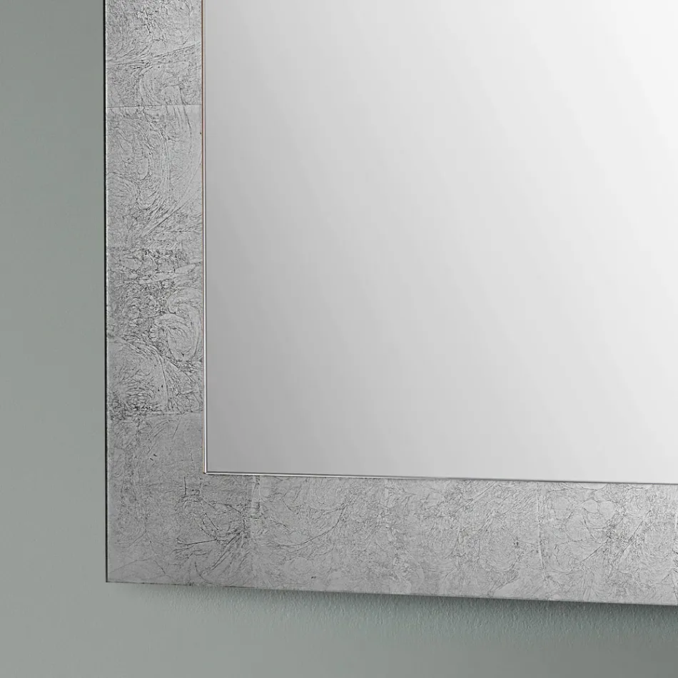 Miroir mural rectangulaire avec cadre en verre argent, or ou cuivre - Stileo Viadurini