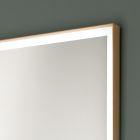 Miroir Mural Rectangulaire Cadre Métallique Diverses Couleurs et Lumière Led - Renga Viadurini