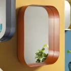 Miroir Rectangulaire Arrondi, Cadre en Métal Fabriqué en Italie - Alexandra Viadurini