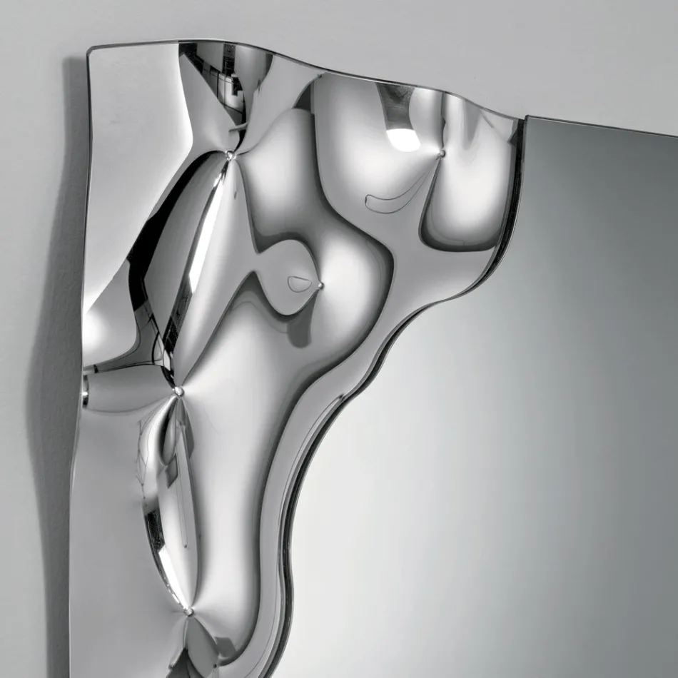 Miroir rectangulaire d'angle en verre fusionné, fabriqué en Italie - Adelinda Viadurini